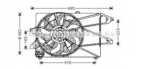 Вентилятор, охлаждение двигателя AVA QUALITY COOLING FD7527