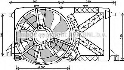 Вентилятор, охлаждение двигателя AVA QUALITY COOLING FD7548