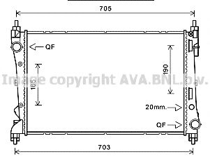 Радиатор, охлаждение двигателя AVA QUALITY COOLING FT2449