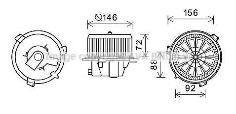 Электродвигатель, вентиляция салона AVA QUALITY COOLING FT8436