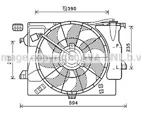 Вентилятор, охлаждение двигателя AVA QUALITY COOLING HY7541