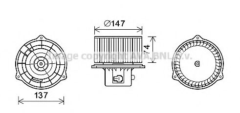 Электродвигатель, вентиляция салона AVA QUALITY COOLING HY8426