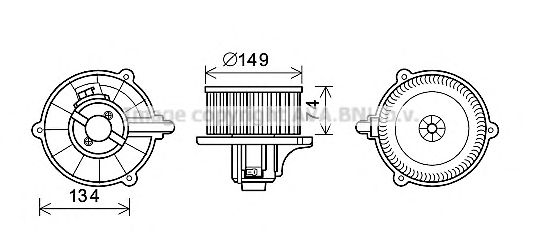 Электродвигатель, вентиляция салона AVA QUALITY COOLING KA8225