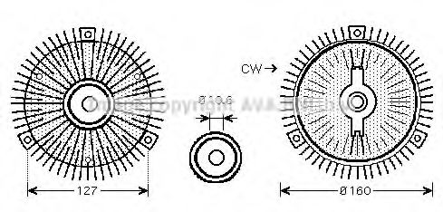 Сцепление, вентилятор радиатора AVA QUALITY COOLING MSC488