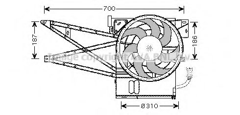 Вентилятор, охлаждение двигателя AVA QUALITY COOLING OL7515