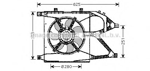 Вентилятор, охлаждение двигателя AVA QUALITY COOLING OL7517