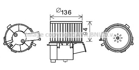 Электродвигатель, вентиляция салона AVA QUALITY COOLING PE8377