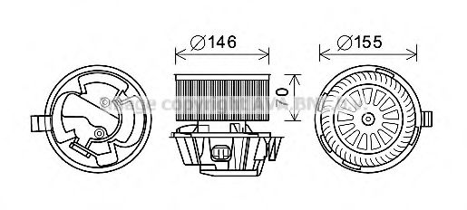 Электродвигатель, вентиляция салона AVA QUALITY COOLING RT8579