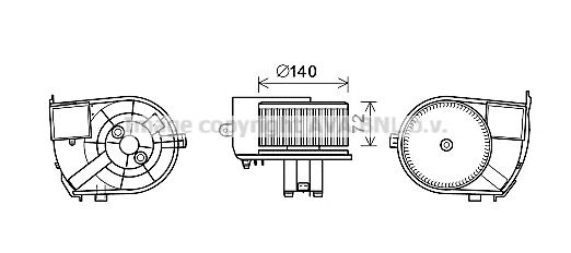 Электродвигатель, вентиляция салона AVA QUALITY COOLING RT8590