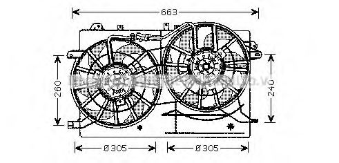 Вентилятор, охлаждение двигателя AVA QUALITY COOLING SB7503