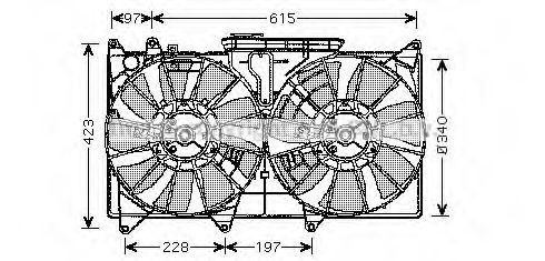 Вентилятор, охлаждение двигателя AVA QUALITY COOLING TO7535