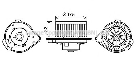 Электродвигатель, вентиляция салона AVA QUALITY COOLING VO8175