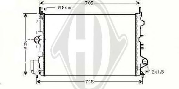 Радиатор, охлаждение двигателя DIEDERICHS 8182514