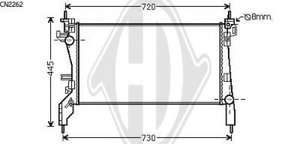 Радиатор, охлаждение двигателя DIEDERICHS 8408510