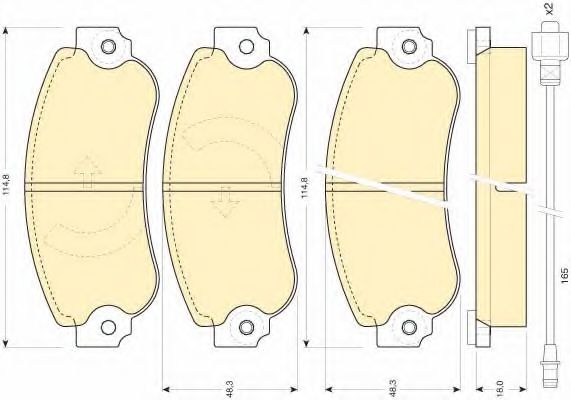 Комплект тормозных колодок, дисковый тормоз GIRLING 20661