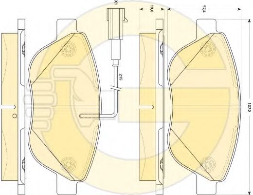 Комплект тормозных колодок, дисковый тормоз GIRLING 6118794