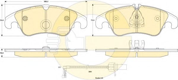 Комплект тормозных колодок, дисковый тормоз GIRLING 6119081