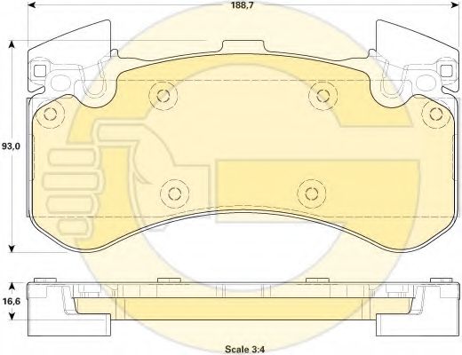 Комплект тормозных колодок, дисковый тормоз GIRLING 6119119
