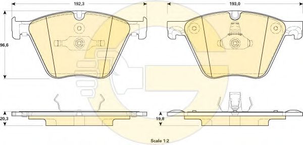 Комплект тормозных колодок, дисковый тормоз GIRLING 6119152