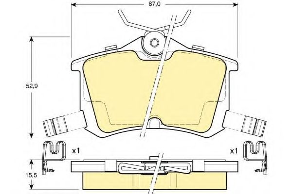 Комплект тормозных колодок, дисковый тормоз GIRLING 6131901