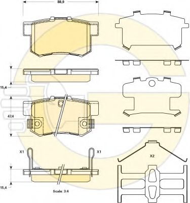 Комплект тормозных колодок, дисковый тормоз GIRLING 6135169