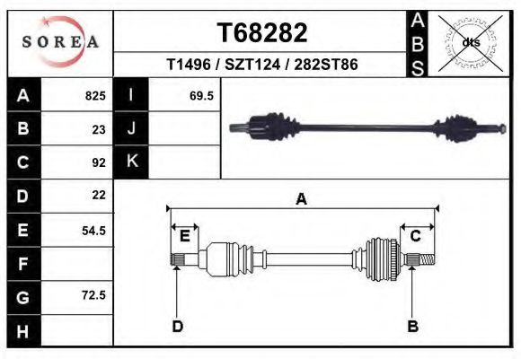 Приводной вал EAI T68282