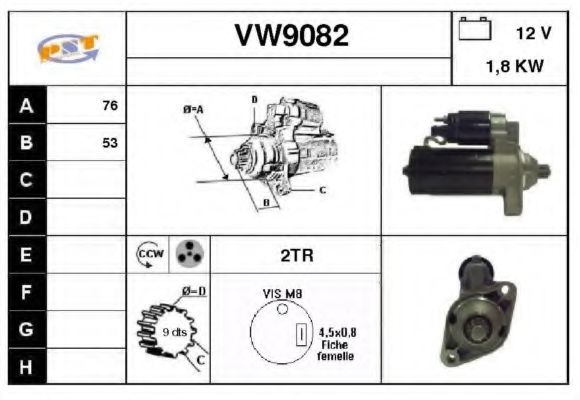 Стартер SNRA VW9082