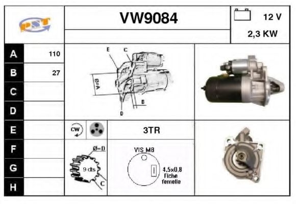 Стартер SNRA VW9084