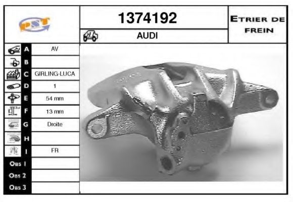 Тормозной суппорт SNRA 1374192