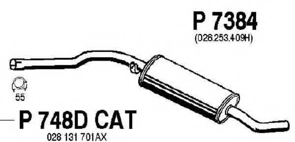 Средний глушитель выхлопных газов FENNO P7384