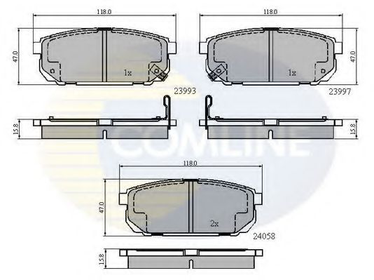 Комплект тормозных колодок, дисковый тормоз COMLINE CBP31288