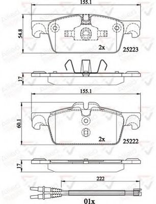 Комплект тормозных колодок, дисковый тормоз COMLINE ADB22195