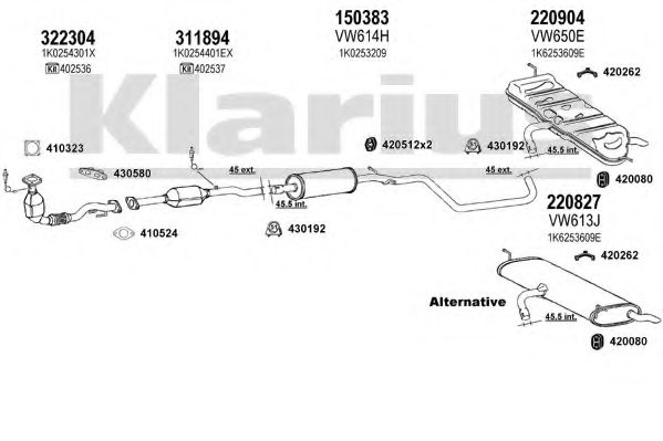 Система выпуска ОГ KLARIUS 931359E