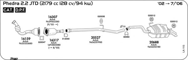Система выпуска ОГ SIGAM LA115