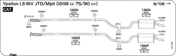 Система выпуска ОГ SIGAM LA129