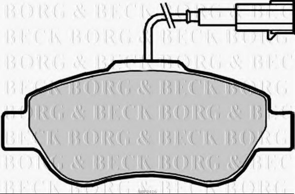 Комплект тормозных колодок, дисковый тормоз BORG & BECK BBP2416