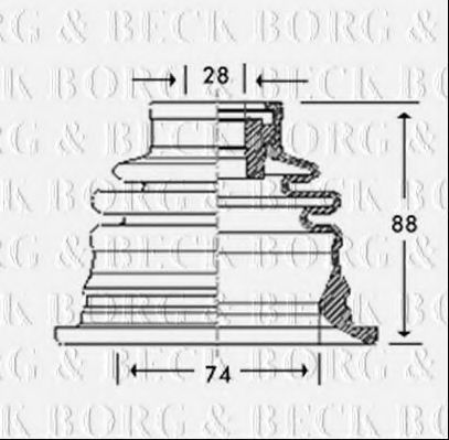 Пыльник, приводной вал BORG & BECK BCB2780