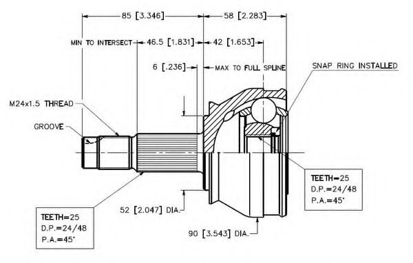 Шарнирный комплект, приводной вал VEMA 18610