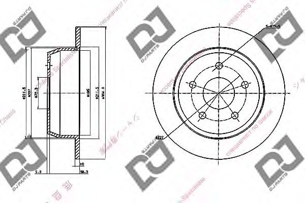 Тормозной диск DJ PARTS BD1693