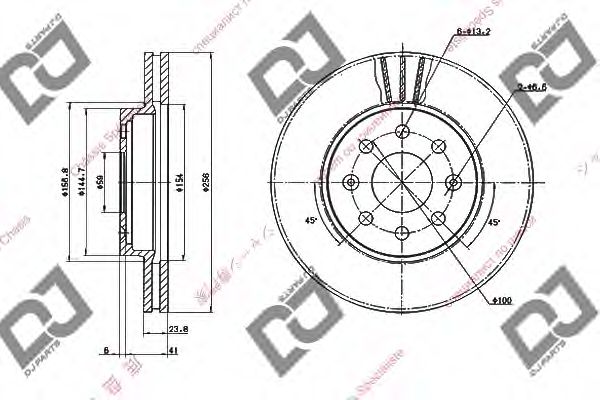 Тормозной диск DJ PARTS BD1651