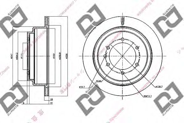 Тормозной диск DJ PARTS BD1565