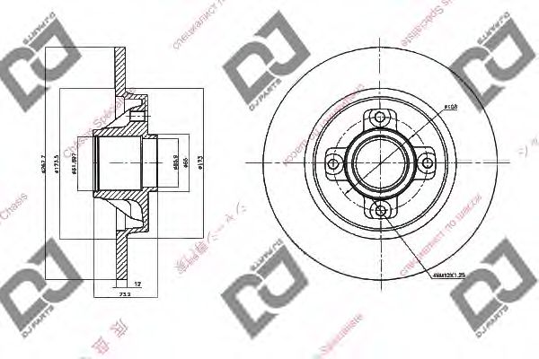 Тормозной диск DJ PARTS BD1528