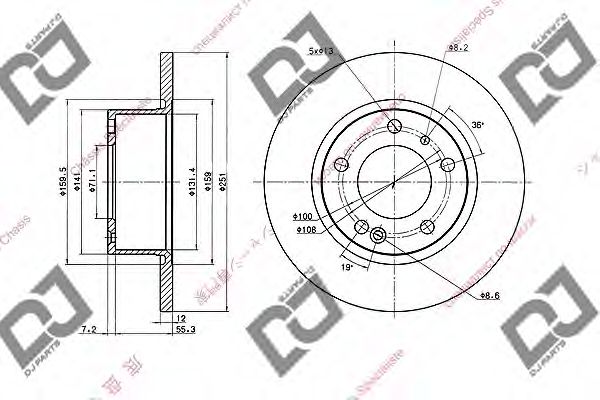 Тормозной диск DJ PARTS BD1515