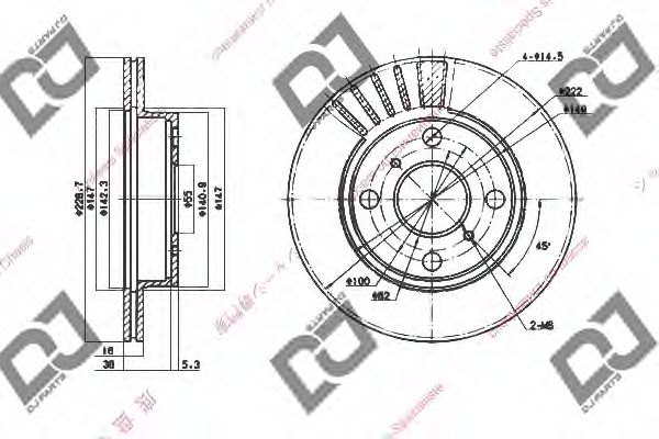 Тормозной диск DJ PARTS BD1556