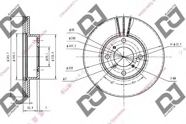 Тормозной диск DJ PARTS BD1412