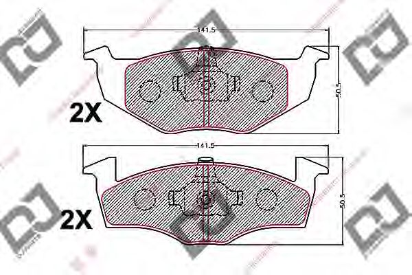 Комплект тормозных колодок, дисковый тормоз DJ PARTS BP2169