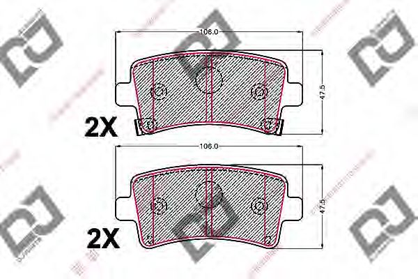 Комплект тормозных колодок, дисковый тормоз DJ PARTS BP2213