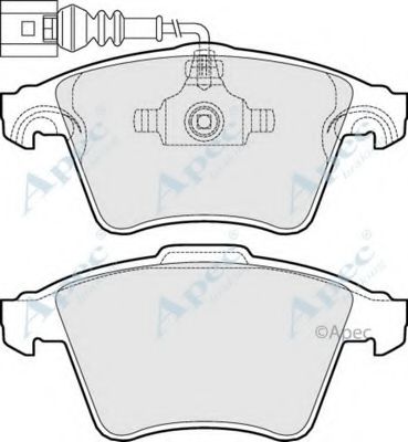 Комплект тормозных колодок, дисковый тормоз APEC braking PAD1496