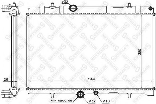 Радиатор, охлаждение двигателя STELLOX 10-25077-SX