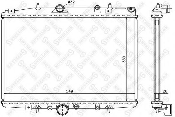 Радиатор, охлаждение двигателя STELLOX 10-25229-SX